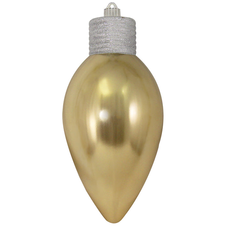 12" (300mm) Giant Commercial Shatterproof C9 Light Bulb Ornament, Gilded Gold, Case, 6 Pieces