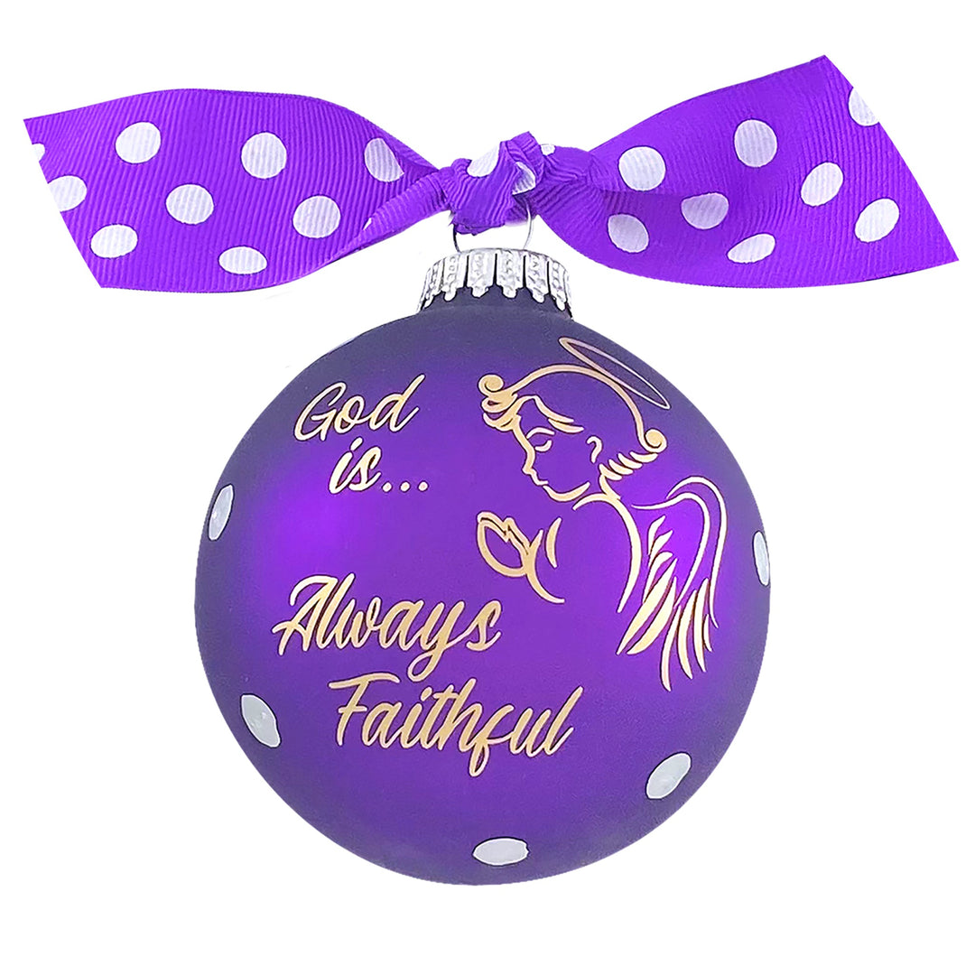 3 1/4" (80mm) Personalizable Hugs Specialty Gift Ornaments, God is Always Faithful, Purple Magic, 1/Box, 12/Case, 12 Pieces