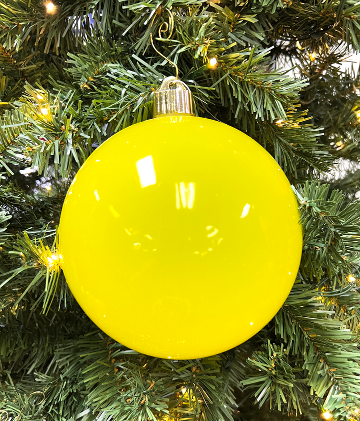 6" (150mm) Large Commercial Shatterproof Ball Ornaments, Mellow Yellow, 1/Box, 12/Case, 12 Pieces