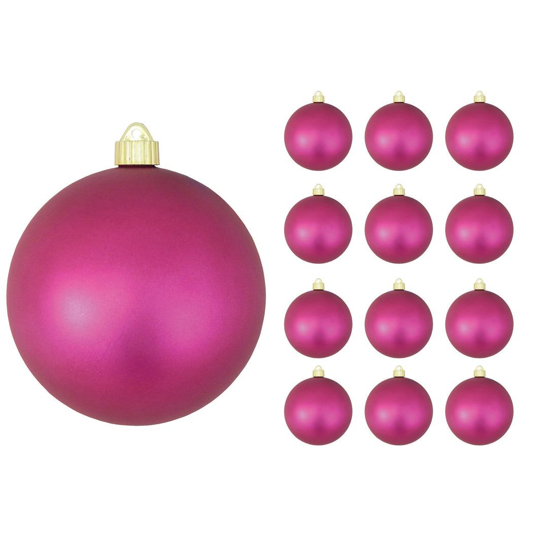 6" (150mm) Commercial Shatterproof Ball Ornament, Matte Glamour Pink, 2 per Bag, 6 Bags per Case, 12 Pieces