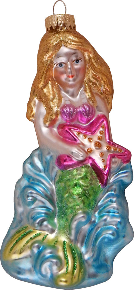 5 1/4" (133mm) Mermaid with Starfish Figurine Ornaments, 1/Box, 6/Case, 6 Pieces