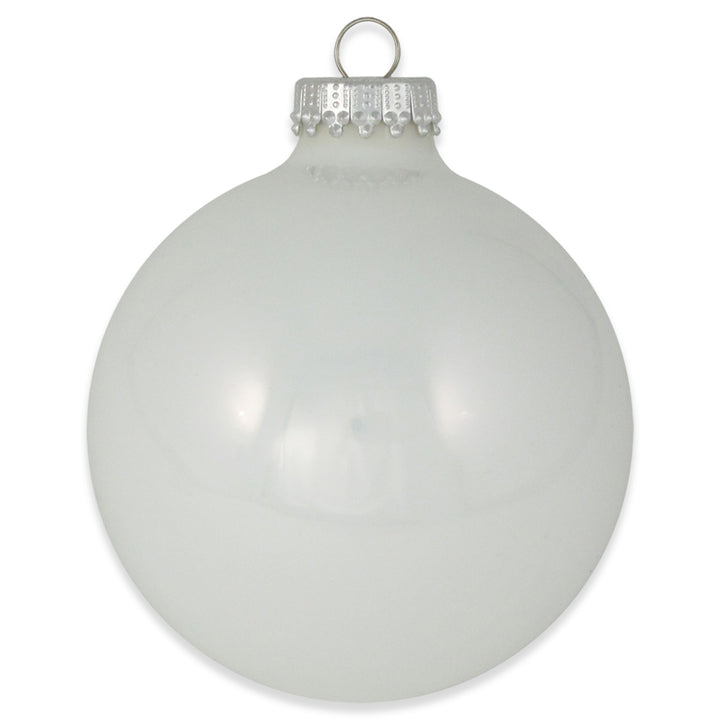 3 1/4" (80mm) Glass Ball Ornament, Porcelain White, 4/Box, 12/Case, 48 Pieces