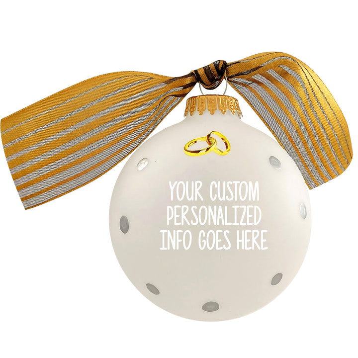 3 1/4" (80mm) Personalizable Hugs Specialty Gift Ornaments, Mr. & Mrs. Wedding Couple Design, Frost White, 1/Box, 12/Case, 12 Pieces