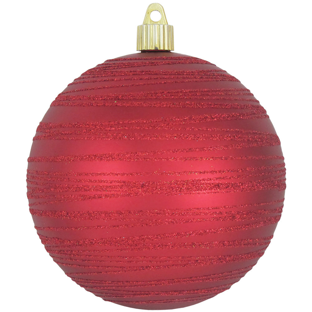 Red Alert 4 3/4" (120mm) Shatterproof Ball with Red Tangles, Case, 24 Pieces - Christmas by Krebs Wholesale