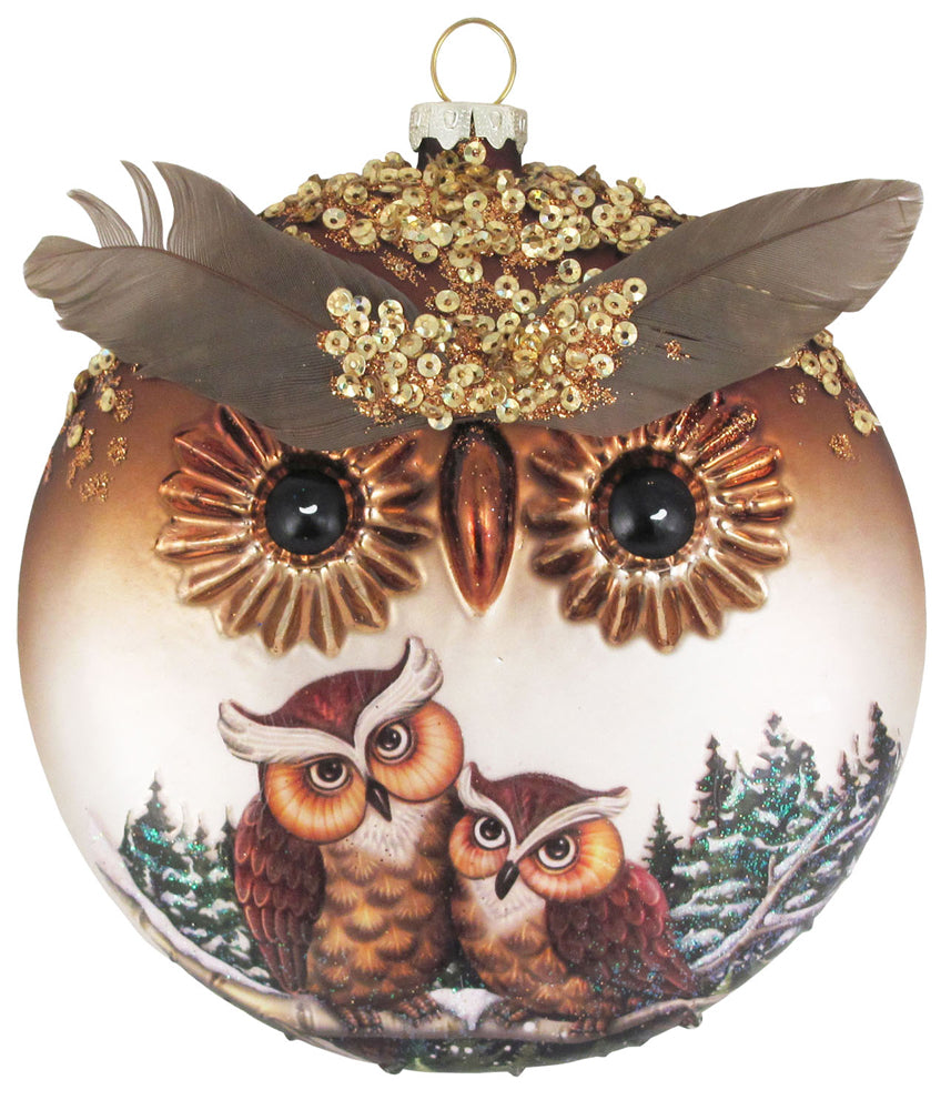 4 3/4" (120mm) Owl Disc Figurine Ornaments, 1/Box, 6/Case, 6 Pieces