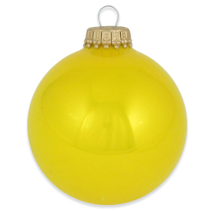 2 5/8" (67mm) Ball Ornaments, Gold Caps, Full Sun, 8/Box, 12/Case, 96 Pieces