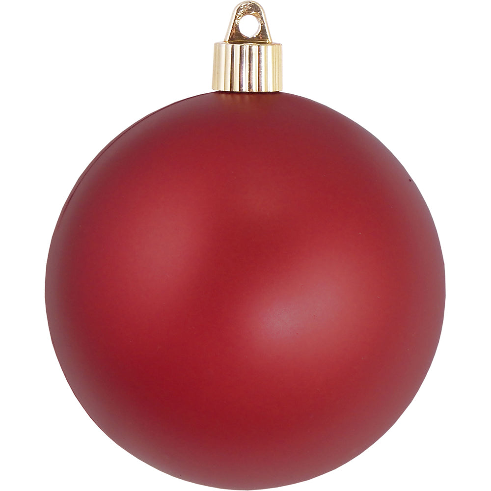 4" (100mm) Large Commercial Pre-Wired Shatterproof Ball Ornament, Red Alert, Case, 48 Pieces