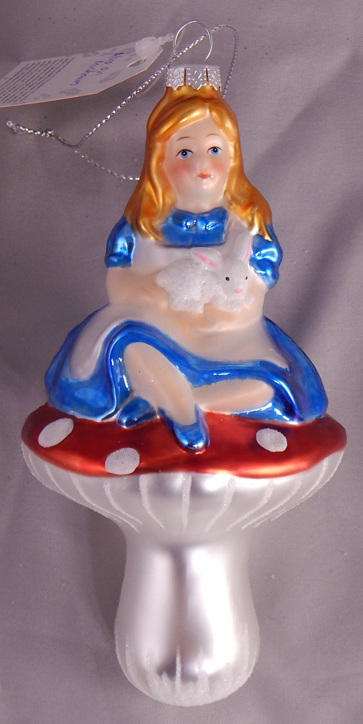 4" (100mm) Alice on Mushroom Figurine Ornaments, 1/Box, 6/Case, 6 Pieces