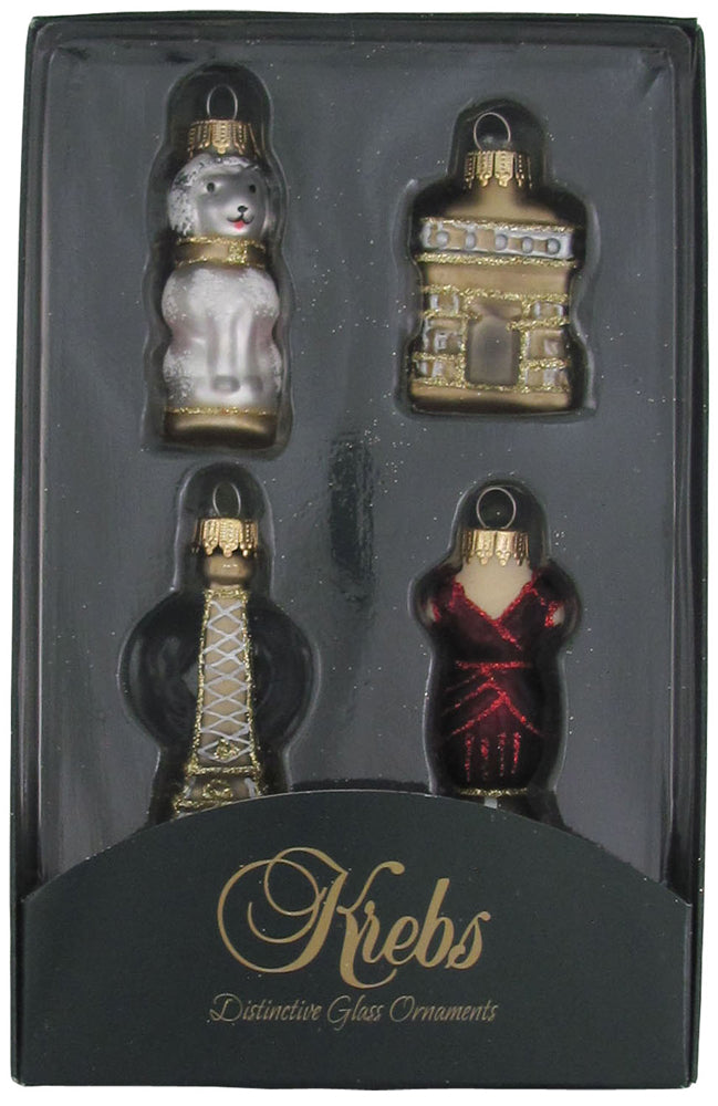 2" (50mm) France Figurine Ornaments, 4/Box, 12/Case, 48 Pieces