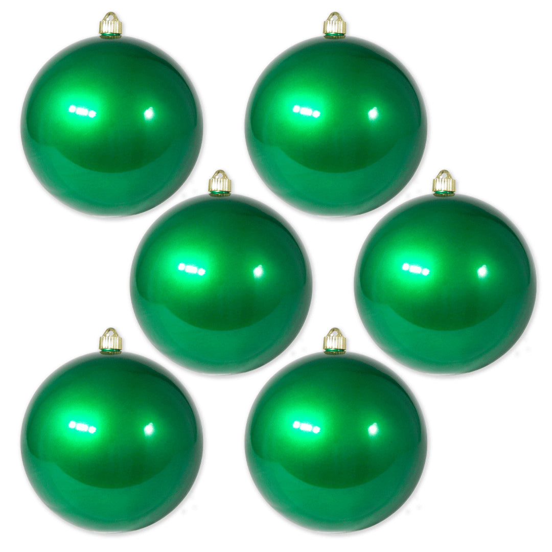 8" (200mm) Giant Commercial Shatterproof Ball Ornament, Candy Green, Case, 6 Pieces