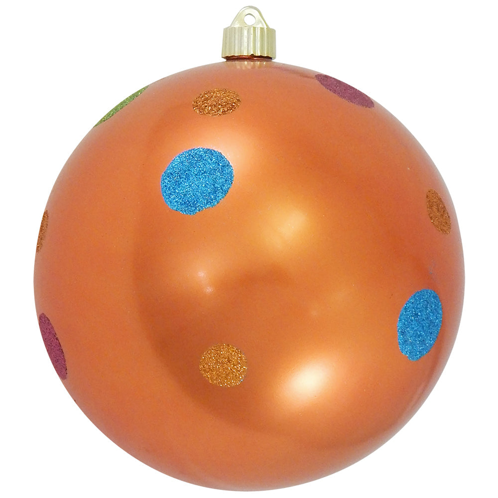 8" (200mm) Giant Commercial Shatterproof Ball Ornament, Mandarin, Case, 6 Pieces - Christmas by Krebs Wholesale