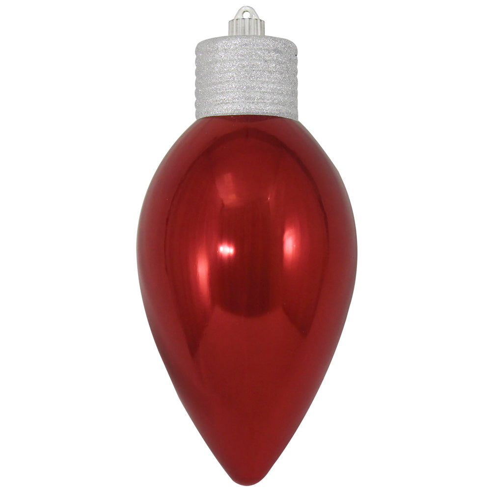 12" (300mm) Giant Commercial Shatterproof C9 Light Bulb Ornament, Sonic Red, Case, 6 Pieces