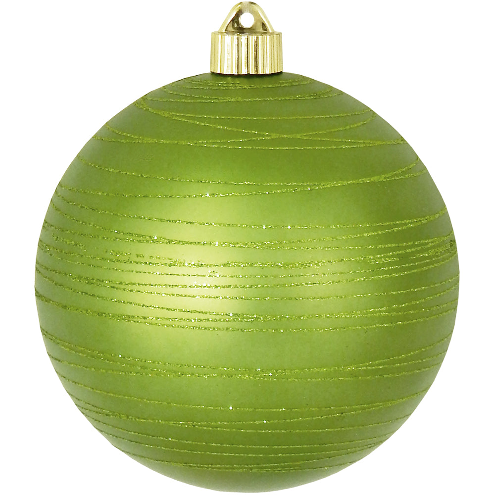 6" (150mm) Large Commercial Shatterproof Ball Ornaments, Krypton Green, 1/Box, 12/Case, 12 Pieces - Christmas by Krebs Wholesale