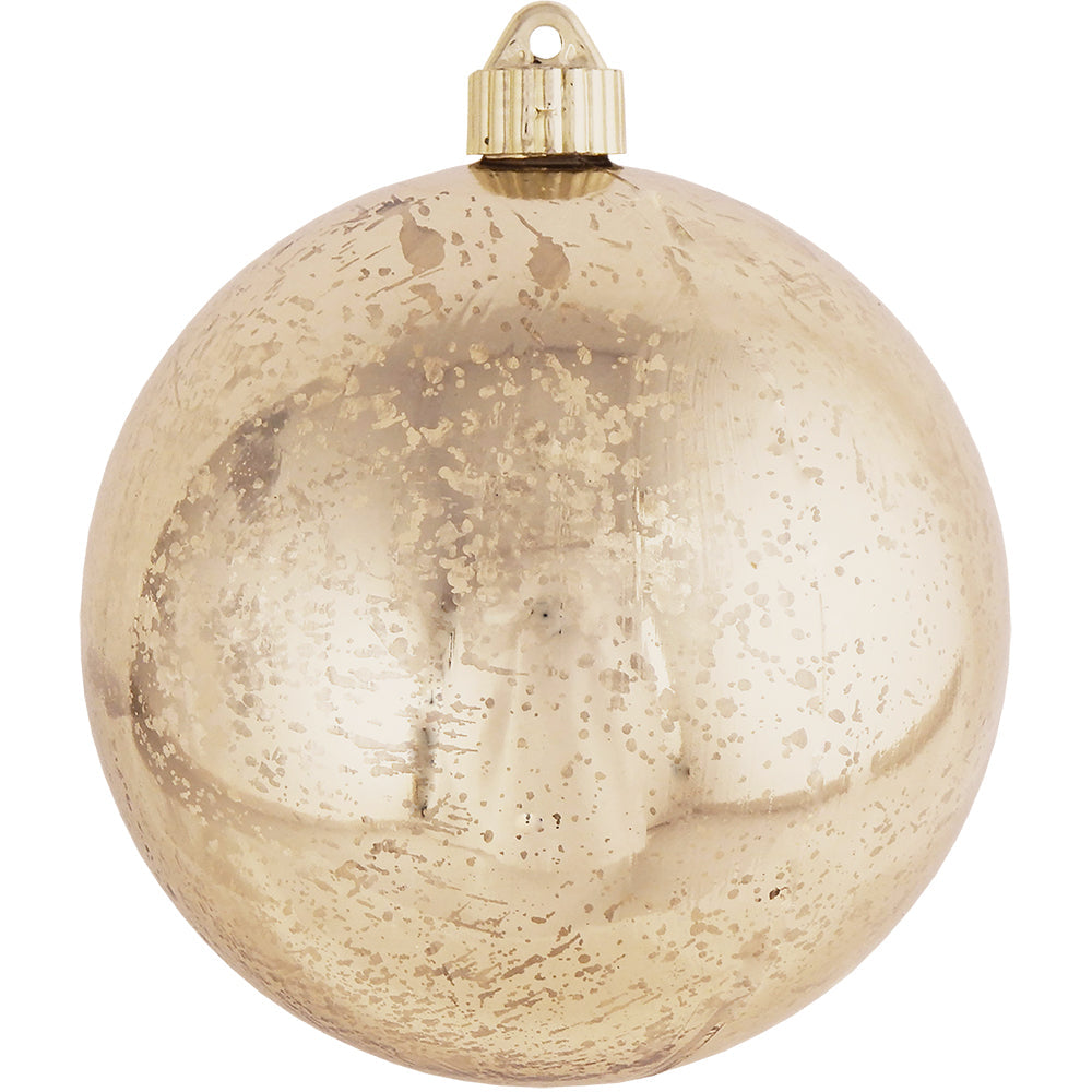6" (150mm) Large Commercial Shatterproof Ball Ornaments, Gold Mercury Gold, 1/Box, 12/Case, 12 Pieces
