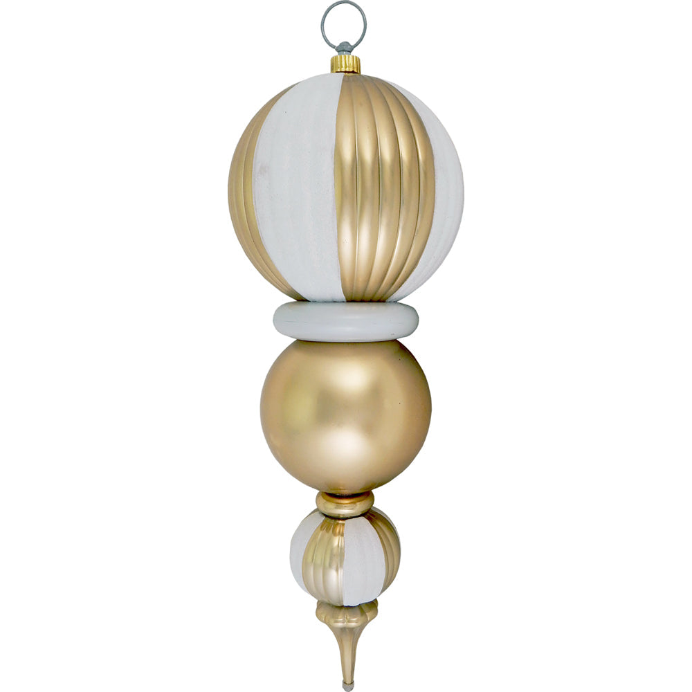 22" Giant Commercial Shatterproof Finials, Gold/White, Case, 2 Pieces