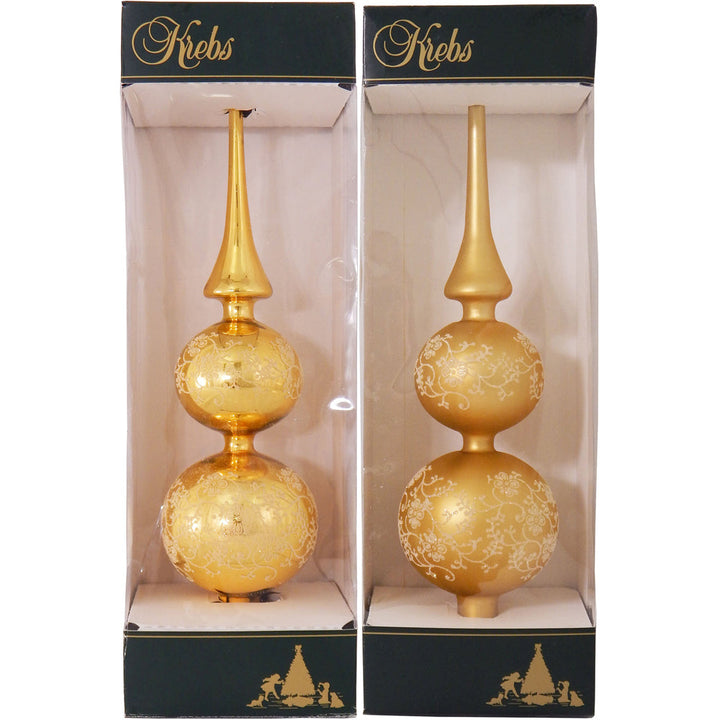 13" (330mm) Glass Treetoppers, Golden Topaz, 12/Box, 1/Case, 12 Pieces