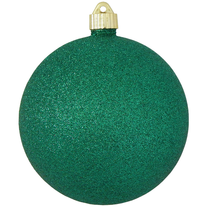 6" (150mm) Commercial Shatterproof Ball Ornament, Emerald Green Glitter, 2 per Bag, 6 Bags per Case, 12 Pieces