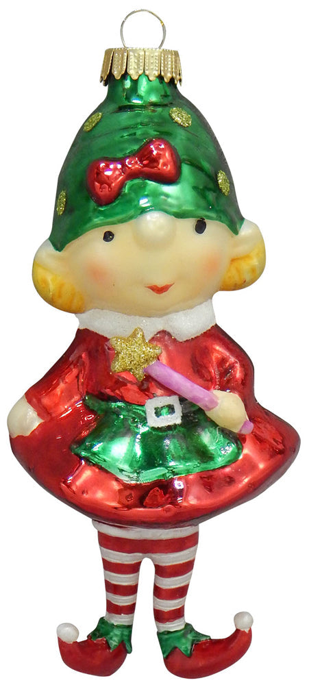 4 1/2" (114mm) Elf Girl Figurine Ornaments, 1/Box, 6/Case, 6 Pieces