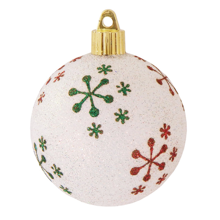 3 1/4" (80mm) Commercial Shatterproof Ball Ornament, Snowball Glitter, Case, 36 Pieces - Christmas by Krebs Wholesale