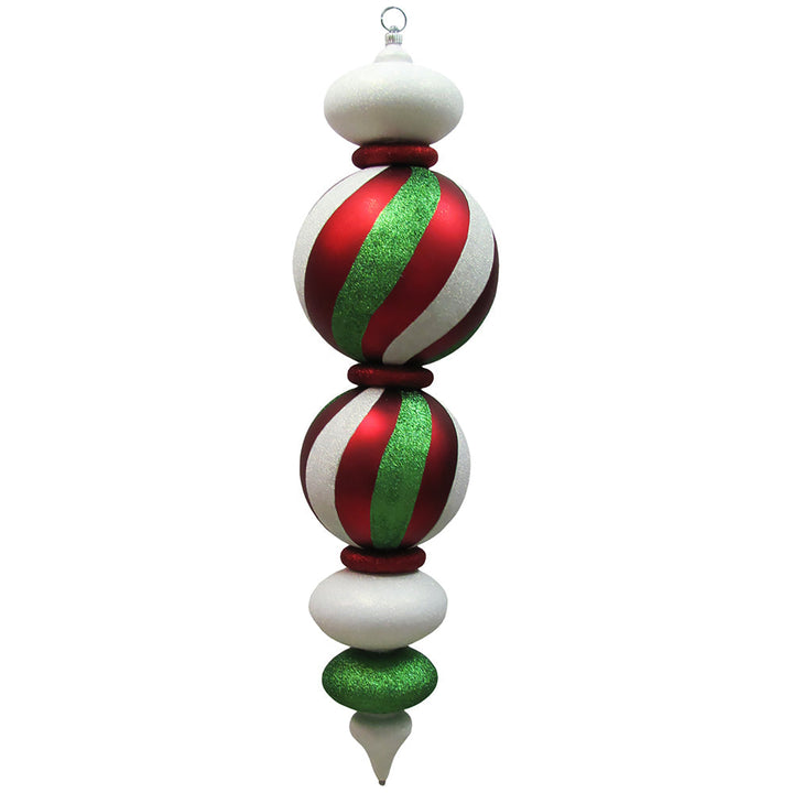 44" Giant Commercial Shatterproof Finials, Green/Red Multi, Case, 1 Pieces