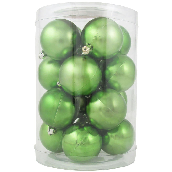 2 1/3" (60mm) Shatterproof Christmas Ball Ornaments, Limeade, Case, 16 Count x 12 Tubs, 192 Pieces