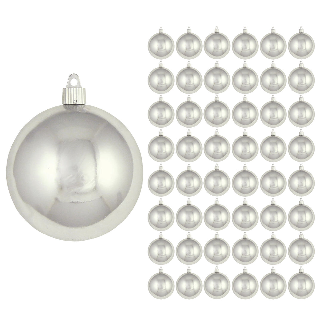 4" (100mm) Commercial Shatterproof Ball Ornament, Shiny Looking Glass, 4 per Bag, 12 Bags per Case, 48 Pieces