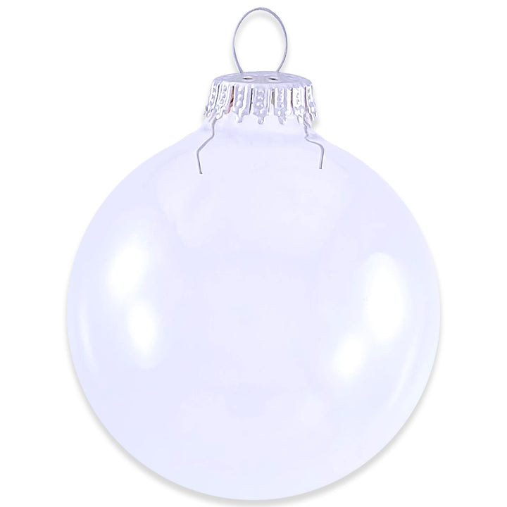 3 1/4" (80mm) Glass Ball Ornament, Clear Silver Cap, 4/Box, 12/Case, 48 Pieces