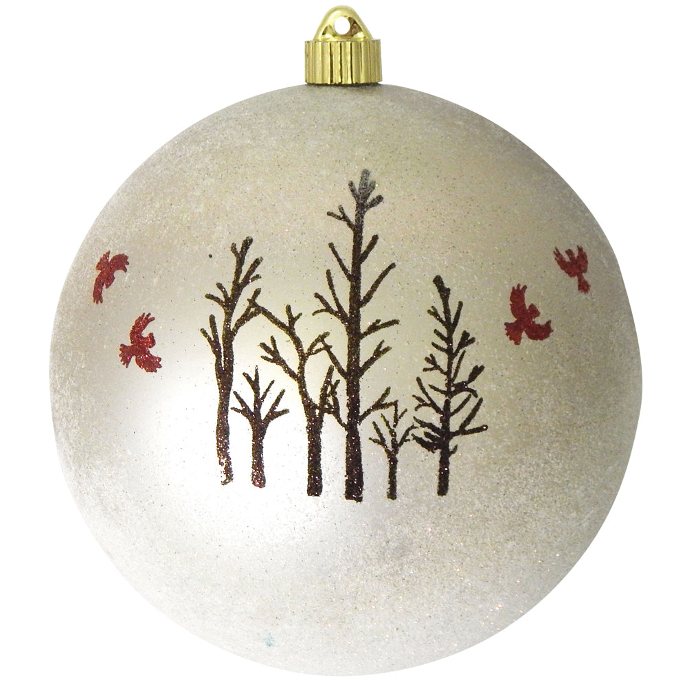 8" (200mm) Giant Commercial Shatterproof Ball Ornament, Buff Velvet, Case, 6 Pieces - Christmas by Krebs Wholesale