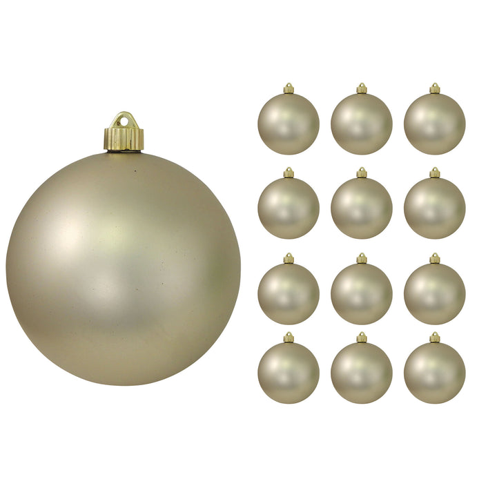6" (150mm) Commercial Shatterproof Ball Ornament, Matte Buff Velvet Ivory, 2 per Bag, 6 Bags per Case, 12 Pieces