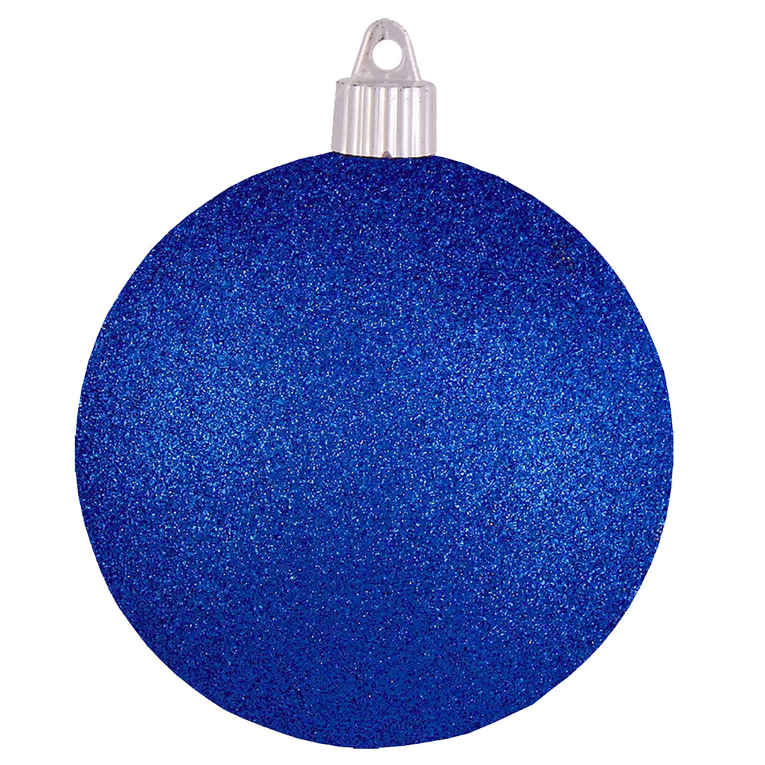 4" (100mm) Commercial Shatterproof Ball Ornament, Glitter Dark Blue, 4 per Bag, 12 Bags per Case, 48 Pieces