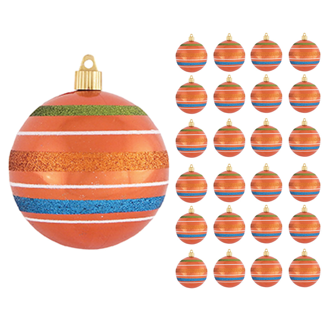 4" (100mm) Large Commercial Shatterproof Ball Ornament, Mandarin, Case, 24 Pieces