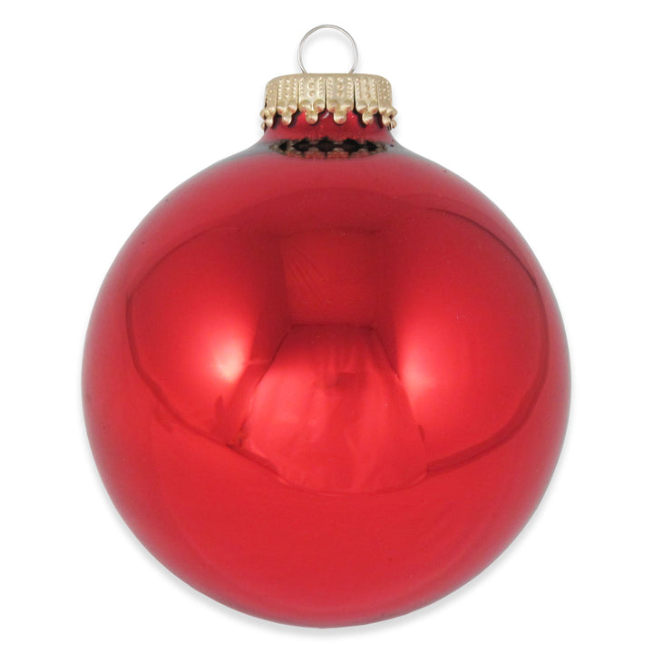 3 1/4" (80mm) Glass Ball Ornament, Christmas Red, 4/Box, 12/Case, 48 Pieces