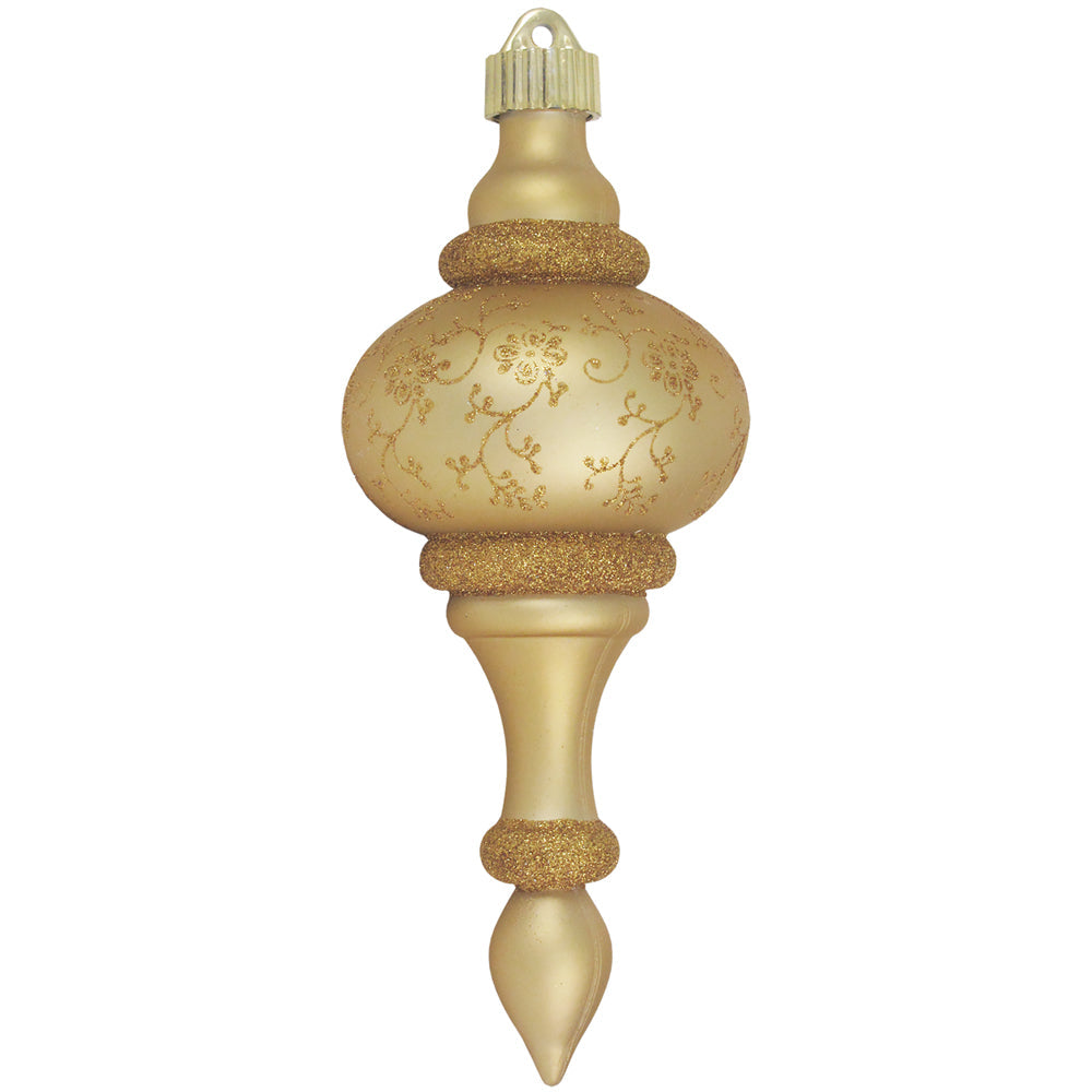 8 2/3" (220mm) Large Commercial Shatterproof Finials, Gold Dust , Case, 12 Pieces
