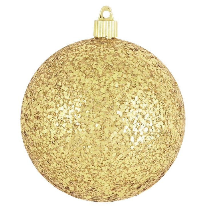 3 1/4" (80mm) Commercial Shatterproof Ball Ornament, Gold Glitz, Case, 80 Pieces - Christmas by Krebs Wholesale