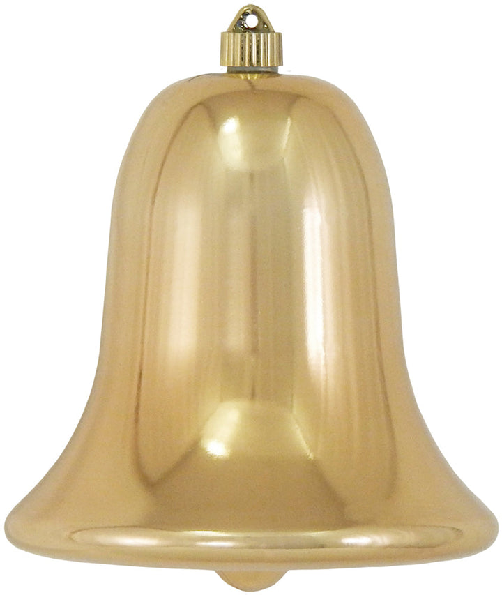 9" (229mm) Commercial Shatterproof Bell Ornaments, Gilded Gold, 1/Box, 6/Case, 6 Pieces
