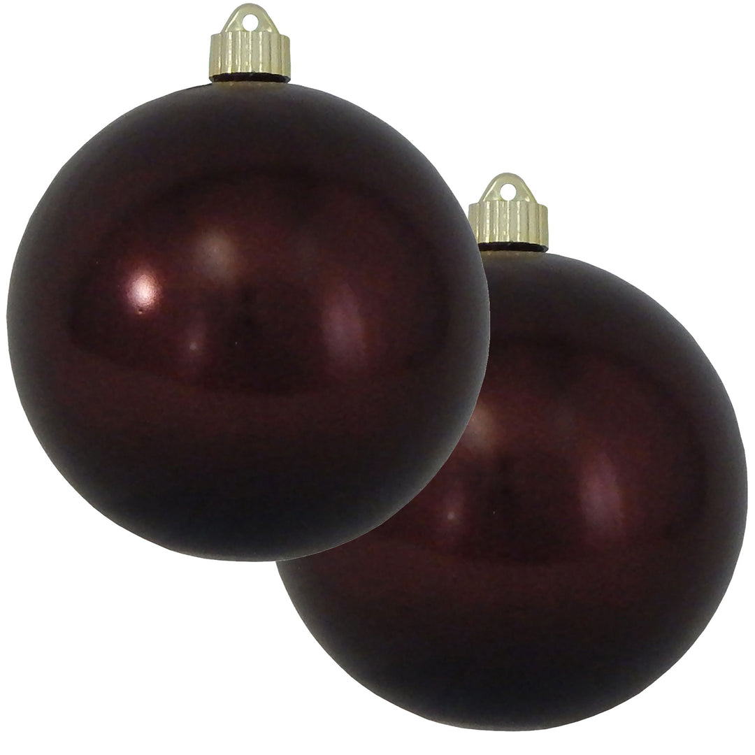 6" (150mm) Commercial Shatterproof Ball Ornament, Shiny Hot Java Brown, 2 per Bag, 6 Bags per Case, 12 Pieces