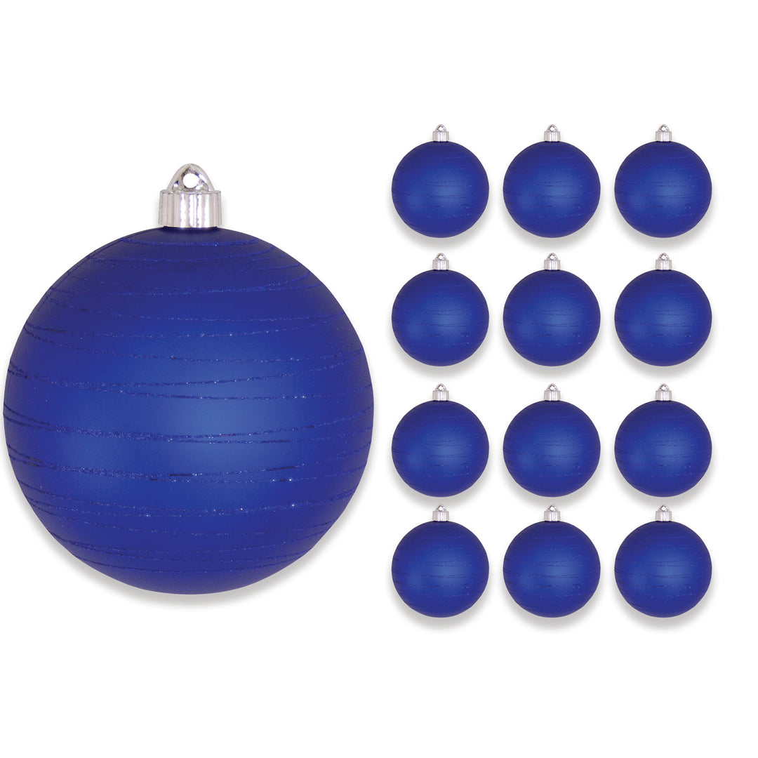 6" (150mm) Large Commercial Shatterproof Ball Ornaments, Regal Blue, 1/Box, 12/Case, 12 Pieces
