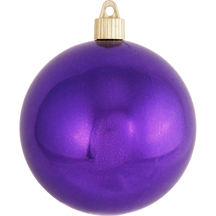 4" (100mm) Large Commercial Pre-Wired Shatterproof Ball Ornament, Vivacious Purple, Case, 48 Pieces