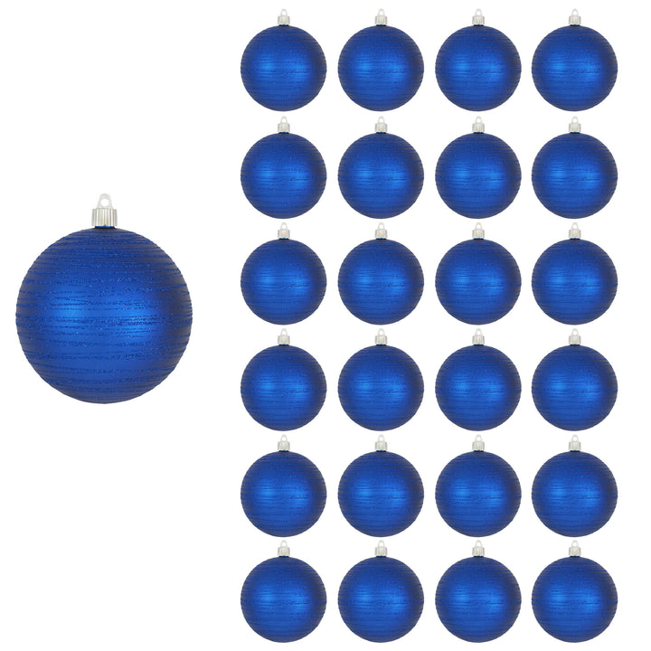 Regal Blue 4 3/4" (120mm) Shatterproof Ball with Dark Blue Tangles, Case, 24 Pieces