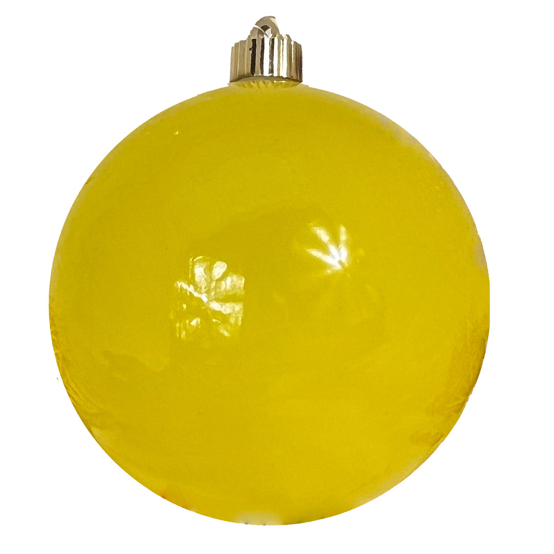 6" (150mm) Large Commercial Shatterproof Ball Ornaments, Mellow Yellow, 1/Box, 12/Case, 12 Pieces