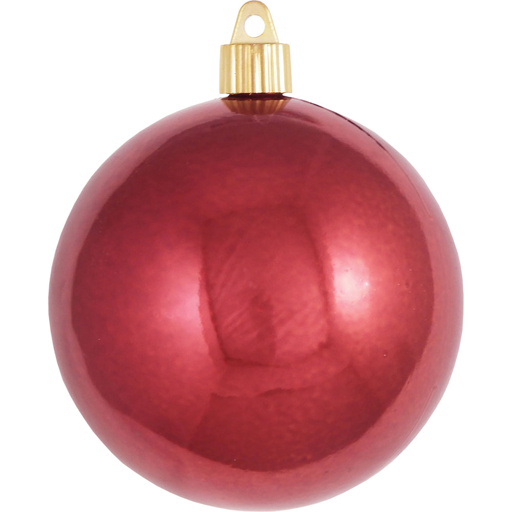 4" (100mm) Large Commercial Pre-Wired Shatterproof Ball Ornament, Sonic Red, Case, 48 Pieces
