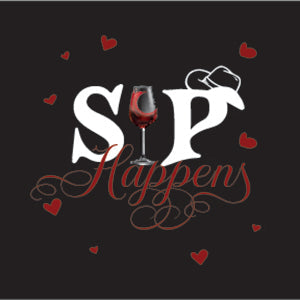 4" Square Ceramic Coaster Set Funny "I Love Wine" Collection - Sip Happens, 4/Box, 2/Case, 8 Pieces.