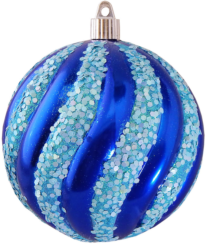 4 3/4" (120mm) Jumbo Commercial Shatterproof Ball Ornament, Azure Blue, Case, 24 Pieces - Christmas by Krebs Wholesale