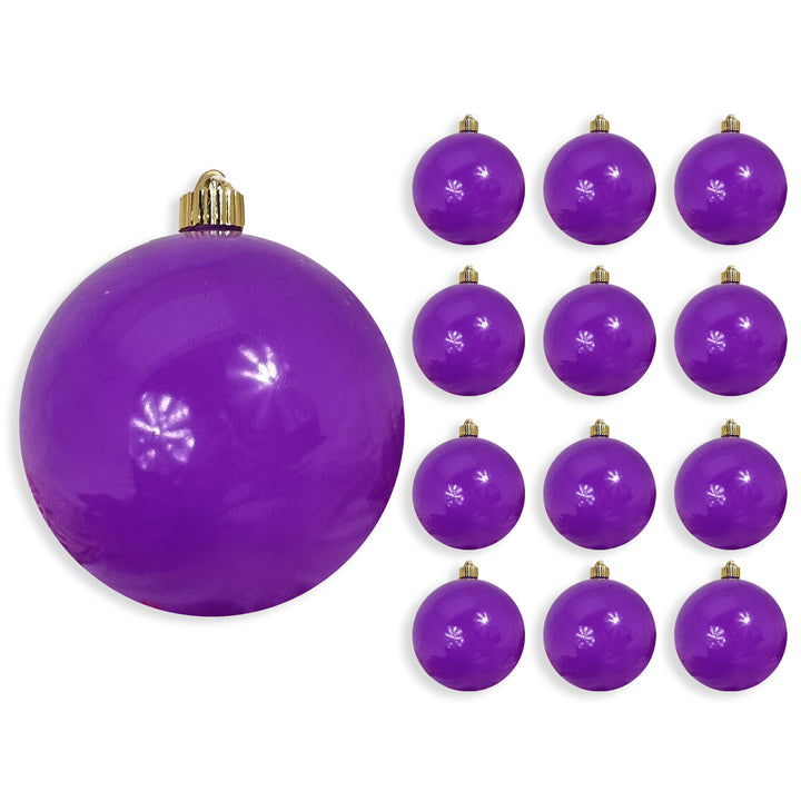 6" (150mm) Large Commercial Shatterproof Ball Ornaments, Celebration Purple, 1/Box, 12/Case, 12 Pieces