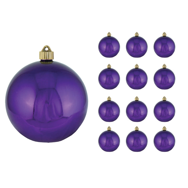 6" (150mm) Commercial Shatterproof Ball Ornament, Shiny Vivacious Purple, 2 per Bag, 6 Bags per Case, 12 Pieces