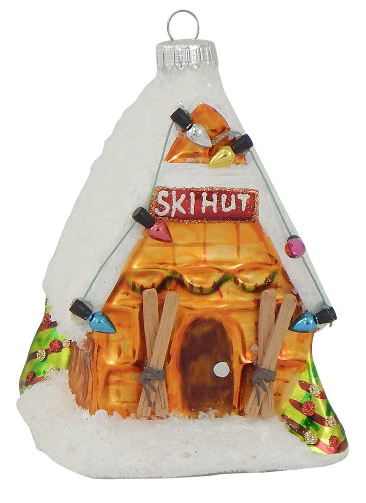 Ski Hut Figurine Ornaments, 1/Box, 6/Case, 6 Pieces