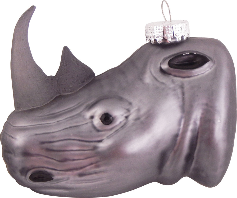 4" (100mm) Rhino Head Figurine Ornaments, 1/Box, 6/Case, 6 Pieces