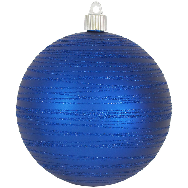 Regal Blue 4 3/4" (120mm) Shatterproof Ball with Dark Blue Tangles, Case, 24 Pieces - Christmas by Krebs Wholesale