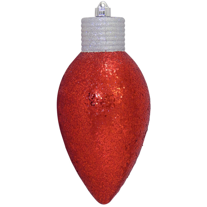 12" (300mm) Giant Commercial Shatterproof C9 Light Bulb Ornament, Red, Case, 6 Pieces