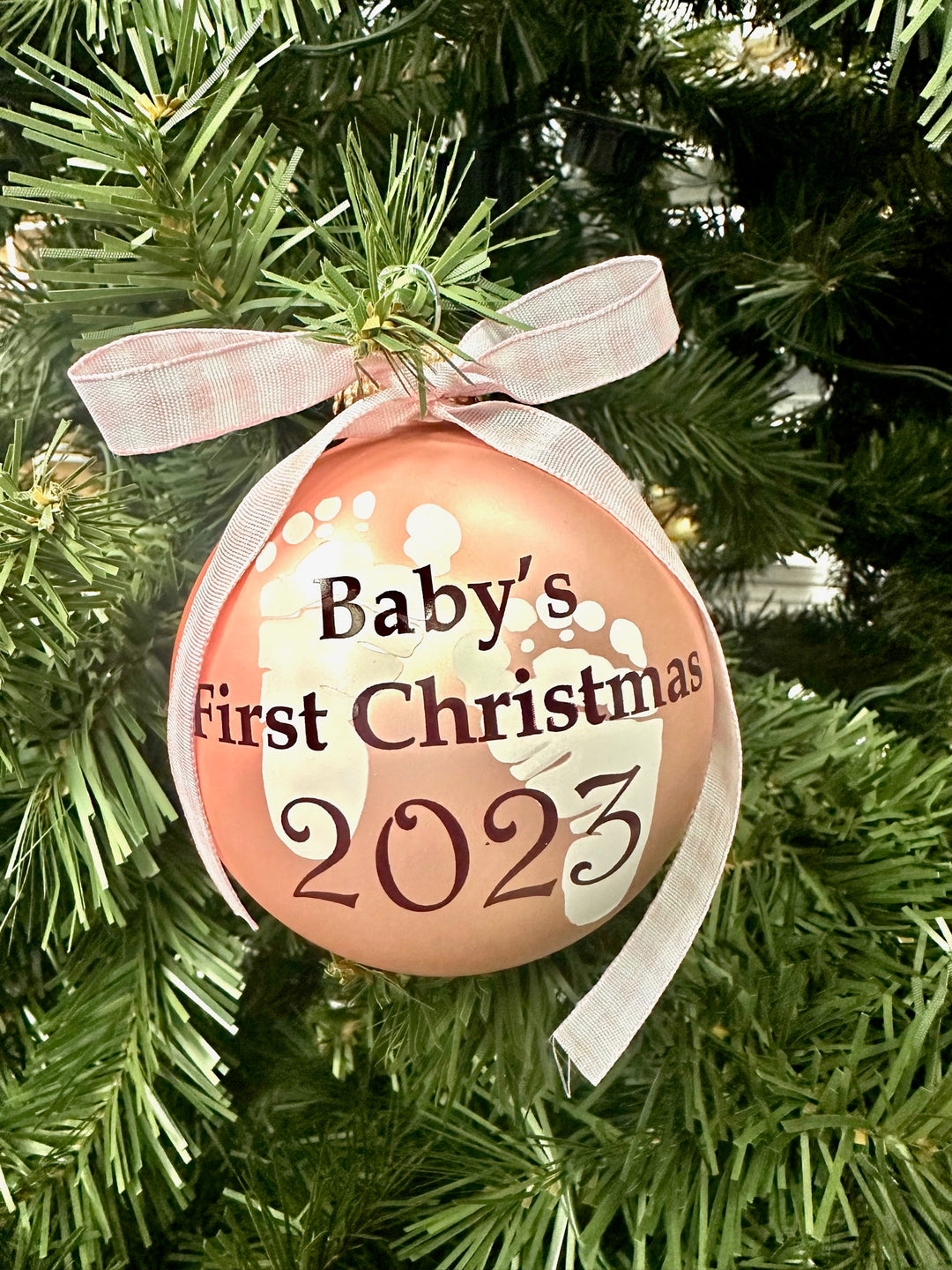 3 1/4" (80mm) Ball Ornaments Babys First Christmas 2023 Personalizable, Multi, 1/Box, 12/Case, 12 Pieces